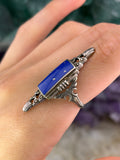 Antique Silver & Lapis Lazuli Conversion Ring