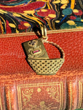 Vintage 18K & Ruby Basket Charm/Pendant
