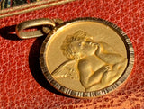 French 18K Putto Catholic Medal