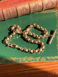 Antique 9K Faceted Rolo Link Watch Chain