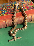 Antique 9K Faceted Rolo Link Watch Chain