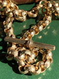 Antique 9K Faceted Rolo Link Watch Chain