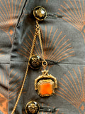 SOLD Antique 8K Rolled Gold & Carnelian Spinner Watch Fob