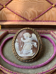 SOLD Antique Gold Filled Carved Shell Cameo Angel Brooch/Pendant