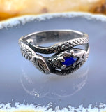 Silver & Iolite Snake Ring