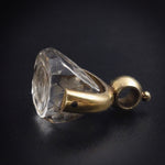 Antique 14K & Crystal Spinner Watch Fob