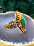 Antique 14K, Amazonite & Seed Pearl Conversion Ring