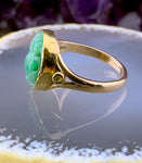 Antique 14K & Carved Jade Ring