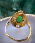 Antique 14K, Amazonite & Seed Pearl Conversion Ring