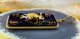 Vintage 14K, Onyx & Enamel Joker Card Pendant