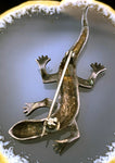 Antique Victorian Silver & Marcasite Lizard Brooch