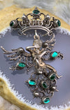Antique Austro Hungarian Silver, Gilt & Paste Cherub Brooch