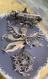 Antique Austro Hungarian Silver, Gilt & Paste Cherub Brooch