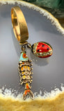 14K, 10K, Silver & Diamond & Enamel Novelty Charm Conversion Ring