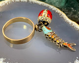 14K, 10K, Silver & Diamond & Enamel Novelty Charm Conversion Ring
