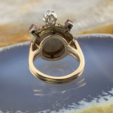 Antique 14K, Diamond & Lapis Ring