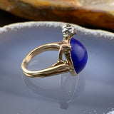 Antique 14K, Diamond & Lapis Ring