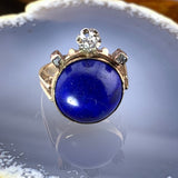 Antique 14K, Diamond & Lapis Ring