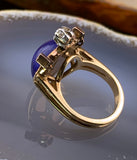 Antique 14K, Diamond & Lapis Ring