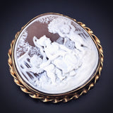 SOLD Antique 9K & Carved Shell Cameo Brooch