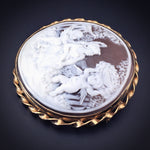 SOLD Antique 9K & Carved Shell Cameo Brooch