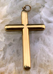 Antique 14K & Ivy Enamel Cross Pendant