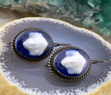Antique French Silver & Enamel Limoges Earrings
