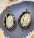 Antique French Silver & Enamel Limoges Earrings