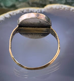 Antique 14K, Silver & Hand Painted Limoges Enamel Conversion Ring