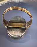 Antique 14K, Silver & Hand Painted Limoges Enamel Conversion Ring