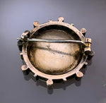 Antique Limoges Silver, Seed Pearl & Hand Painted Enamel Portrait Brooch