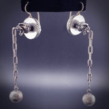SOLD Antique Silver Gargoyle Drop Earrings