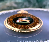 Antique 14K, Micro Mosaic & Goldstone Pendant