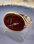18K & Jasper Curio Fantasy Lion Intaglio Ring