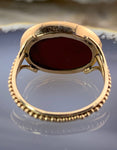 18K & Jasper Curio Fantasy Lion Intaglio Ring