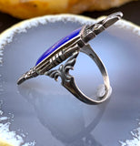 Antique Silver & Lapis Lazuli Conversion Ring