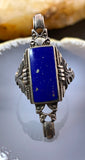 Antique Silver & Lapis Lazuli Conversion Ring