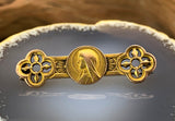 Vintage French Virgin Mary Madonna Bar Pin In Gold Fill 'Fix'