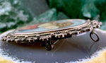 Antique Silver & Hand Painted Virgin Mary Brooch/Pendant
