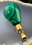 Antique 18K & Malachite Pear Charm