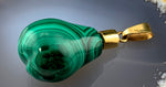 Antique 18K & Malachite Pear Charm