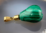 Antique 18K & Malachite Pear Charm