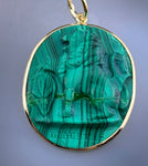 Antique 14K & Malachite Conversion Pendant