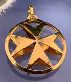 Estate 9K Maltese Cross Pendant