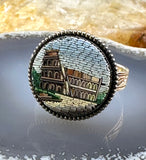 Antique 14K, Silver & Micro-Mosaic Colosseum Conversion Ring