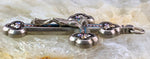 Antique Silver & Micro Mosaic Crucifix Pendant