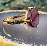 Antique 18K & Glass Intaglio Curio Fantasy Conversion Ring
