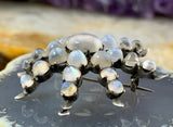 Antique Silver & Moonstone Star Brooch