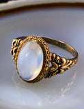 SOLD Antique 18K, 14K & Moonstone Conversion Ring