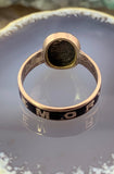 Antique Victorian 12K, Seed Pearl & Enamel Mourning Ring